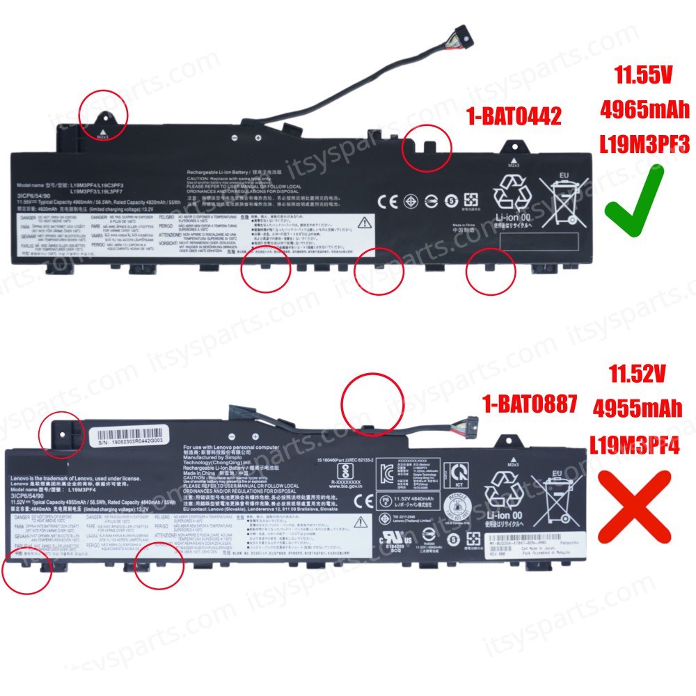 Laptop Battery - Battery for Lenovo Ideapad 5-14ARE05 5-14ALC05 5-14IIL05 5-14ITL05 Series Notebook OEM (Ref.1-BAT0442)