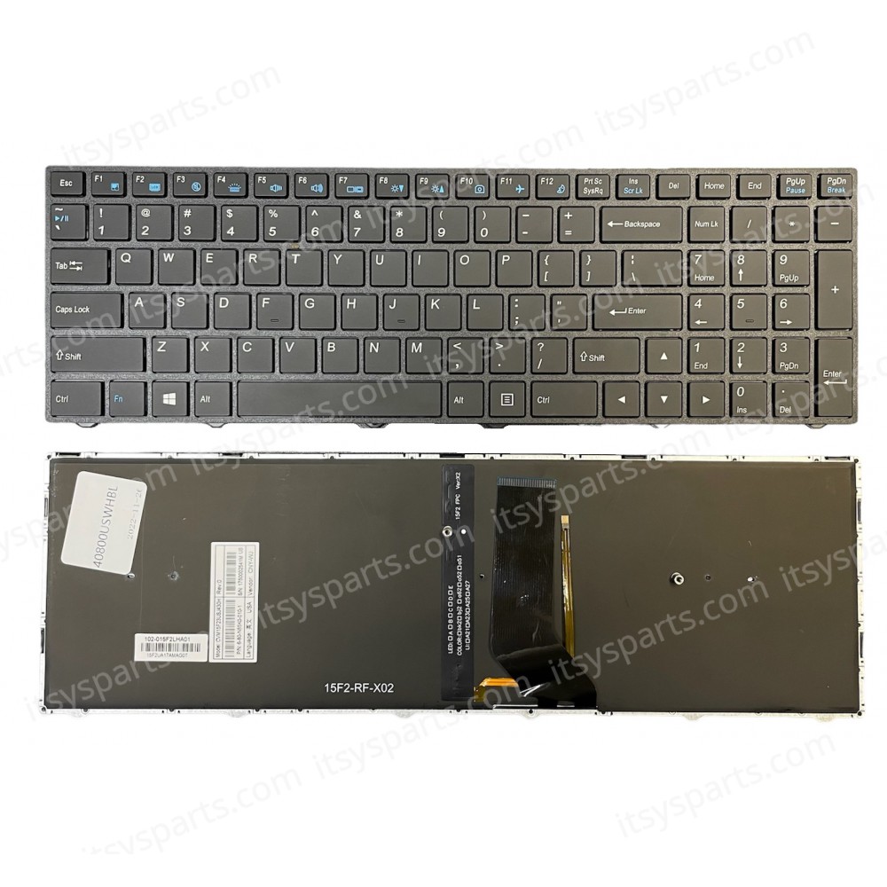 Keyboard Laptop Keyboard for Clevo T700 Z7-KP7GS T800 DR5 DR7-PLUS DR5 BLACK KEYS BACKLIGHT (Ref.40800USBLACKBL)