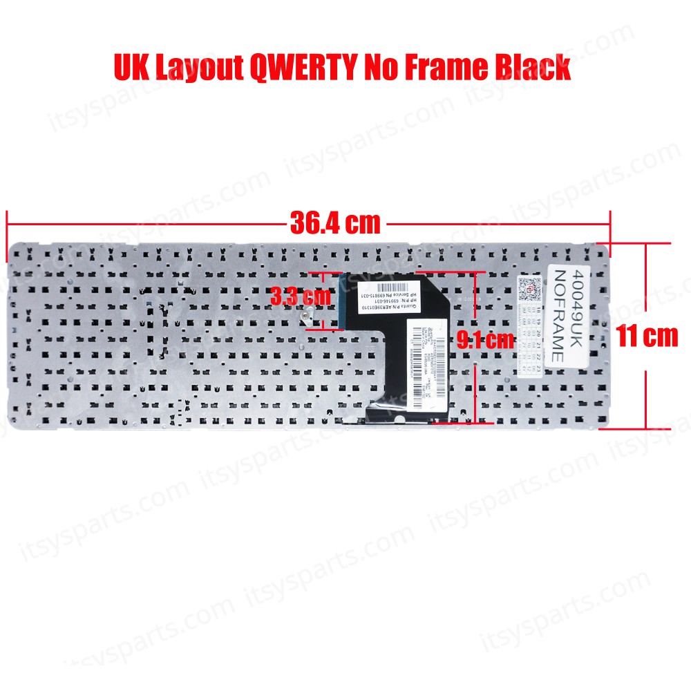 Laptop Keyboard HP Pavilion g7-2272ed (Ref.40049UKNOFRAME)
