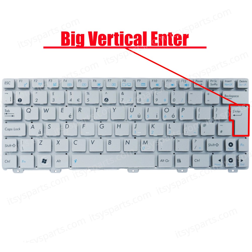 Laptop Keyboard for Asus EEE PC 1025 1025C 1025C-MU17-BK 1025C-MU17-WT 1025CE-M (Ref.40105UKSILVER)