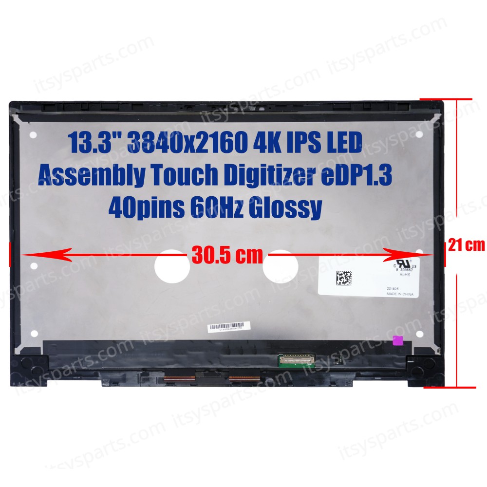 Laptop Screen monitor for HP ENVY 13-ag0045AU 6CH38PA 13-ag0046AU 6CH40PA 13-ag0047AU 6HS17PA 13-ag0048AU Assembly Touch Digitizer 13.3" 3840x2160 UHD 4K IPS LED 60hz eDP1.3 40pins ( SKU.1-SCR0166 )