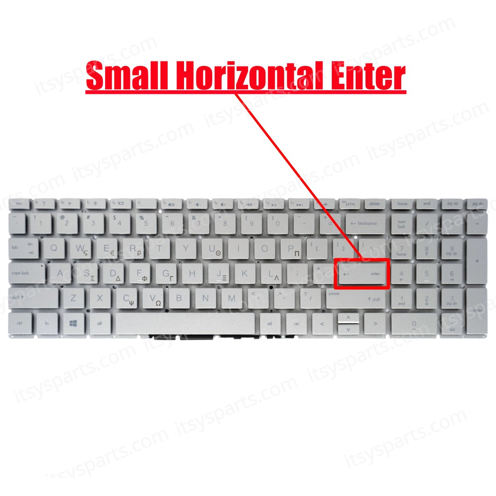 Laptop Keyboard - keyboard for HP 15-DA0032NV 15-DA0052NV 15-DA0102NV 15-DA1012NV 15-DA1032NV 15-DA0053NV 15-DA0093NV (Ref.40549GRSILVERNOFRAME)