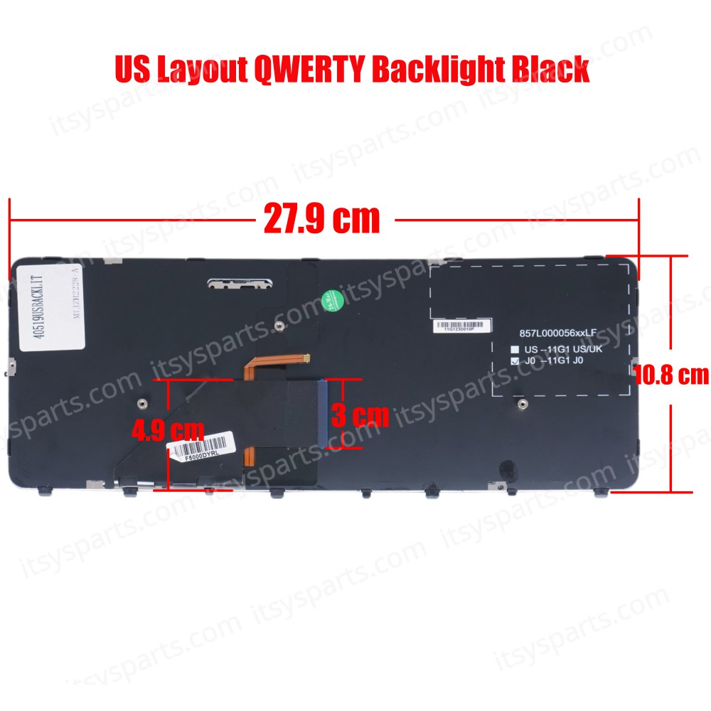 Keyboard Laptop Keyboard for HP Folio 13-2000 SC10K41884 PK130MW1A10 Backlight Black ( Code 40519USBACKLIT )
