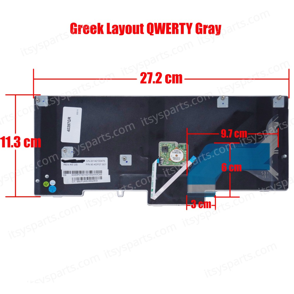 Greek Laptop Keyboard for HP Elitebook 2760P 649756-001 MP-09B63US64421 GR Gray ( 40397GR Code )