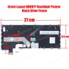 Keyboard Greek Keyboard Laptop for Lenovo IBM Thinkpad Yoga 260 460 370 Y370 X380 01AV716 01HX100 01HW655 01EN427 ST083 GR Backlit Pointer Black Keyboard Silver Frame ( Code 40493GRBLSILVER )