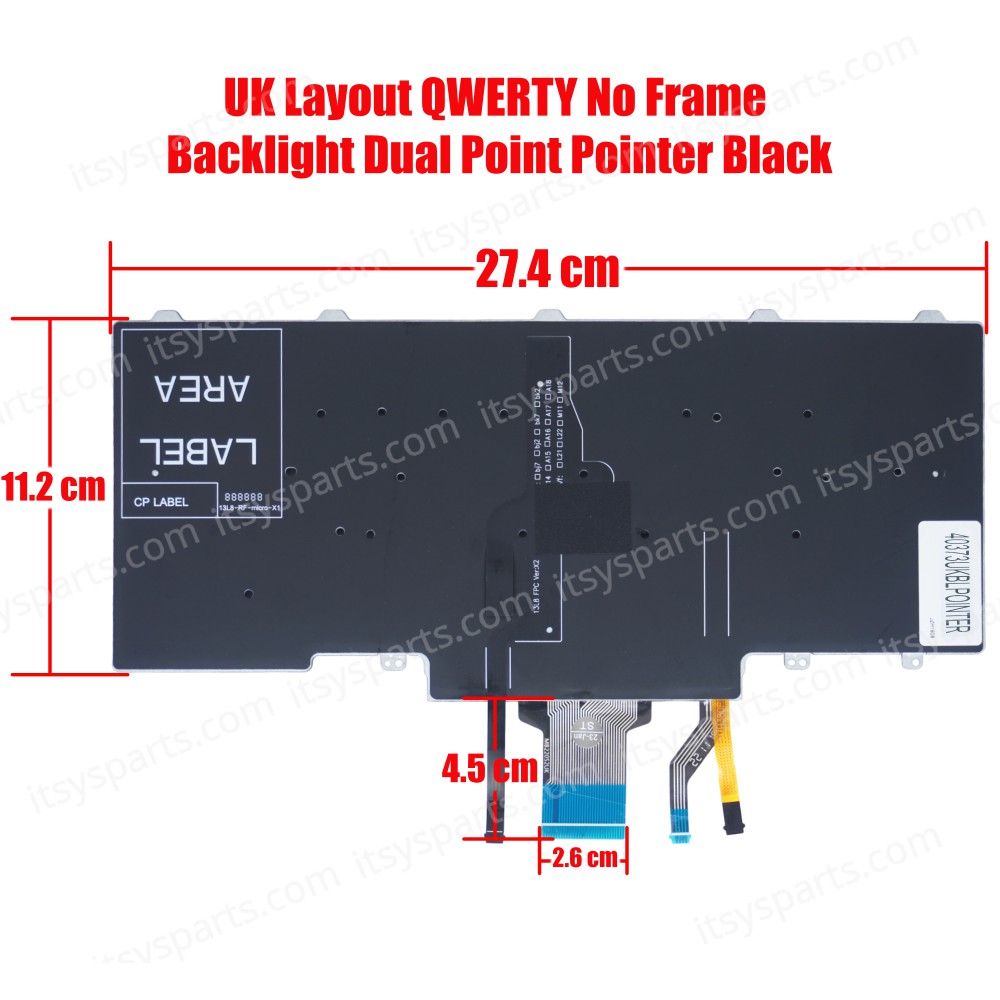 Keyboard - Laptop Keyboard for Dell Latitude E5450 E5470 5480 5490 E7450 E7470 7480 7490 Dual Point 09FFCM 9FFCM SN7230BL 04JPX1 UK Backlight Pointer Black ( Code 40373UKBLPOINTER )
