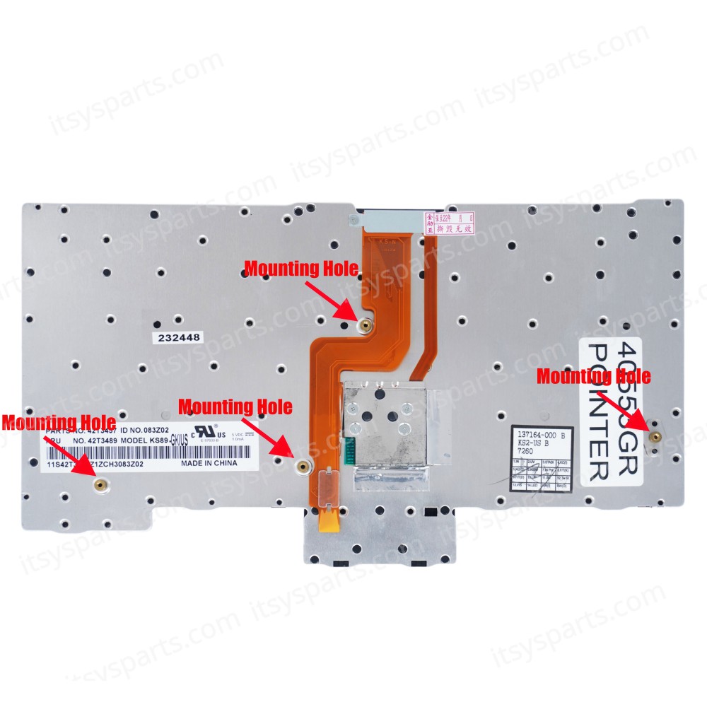 Greek Laptop Keyboard for Lenovo Thinkpad X60 X60s X61 X61s 39T7234 39T7265 KS89 KYX6A 42T3489 GR Black Pointer ( Code 40553GRPOINTER )