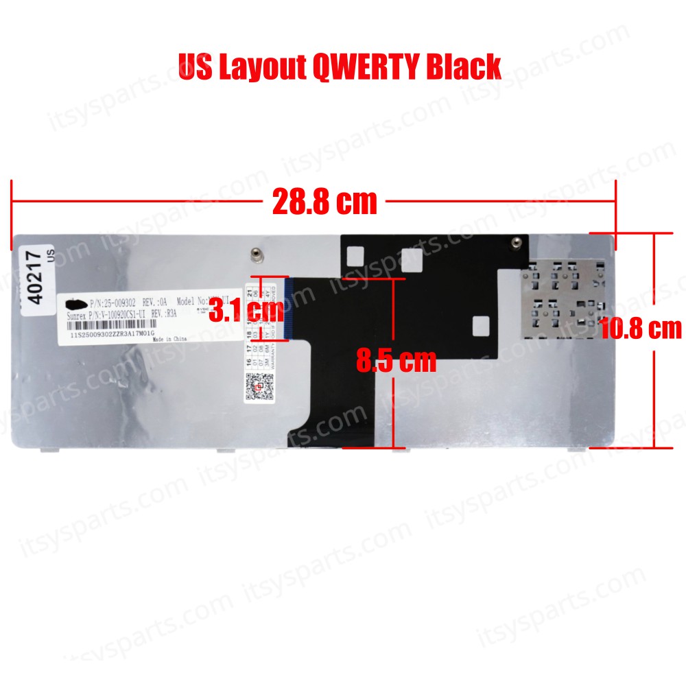 Keyboard - Laptop Keyboard for Lenovo ideapad U450 U450A U450G U450p 25-009346, N2V-US V100920CS1US00R00 25-010354 N2VL-US V100920HS1US US Black ( Ref.40217US )