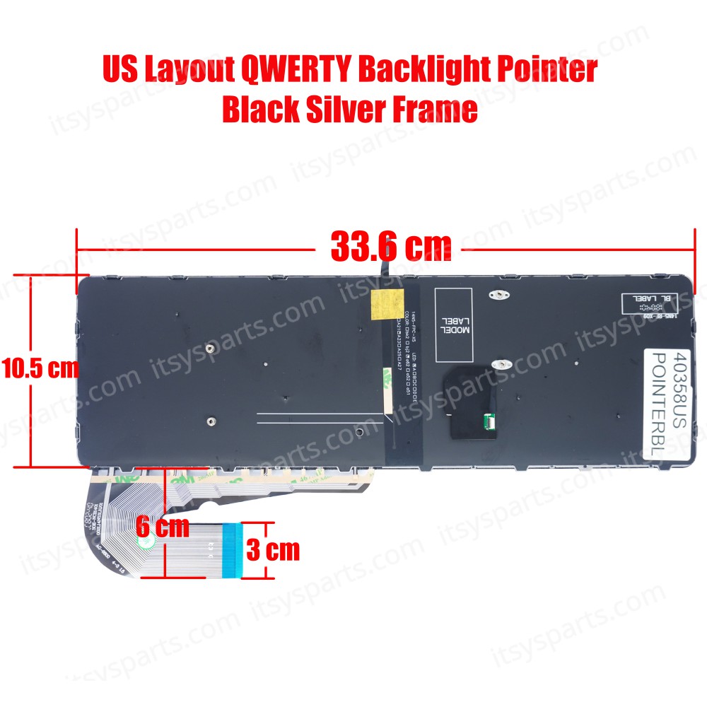Keyboard - Laptop Keyboard for HP Elitebook 755 G3 755 G4 850 G3 850 G4 ZBook 15U G3 836623-BG1 6037B0112716 836623-001 US Backlight Pointer Silver ( Ref.40358USPOINTERBL )