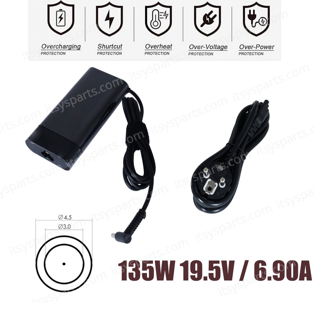 Laptop Power Supply - AC Adapter Charger for HP L15534-001 TPN-DA11 TPN-DA11 TPN-CA13 19.5V 6.90A 135W 4.5mm*3.0mm Laptop Charger ( Ref.60256 )