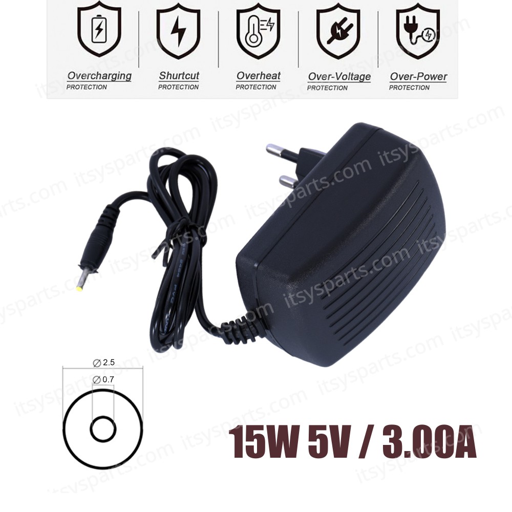 Power Supply - AC Adapter Charger MDL-0530 Powermaster PM-33779 5V 3A 15W 2.5mm*0.7mm ( Ref.60278 )