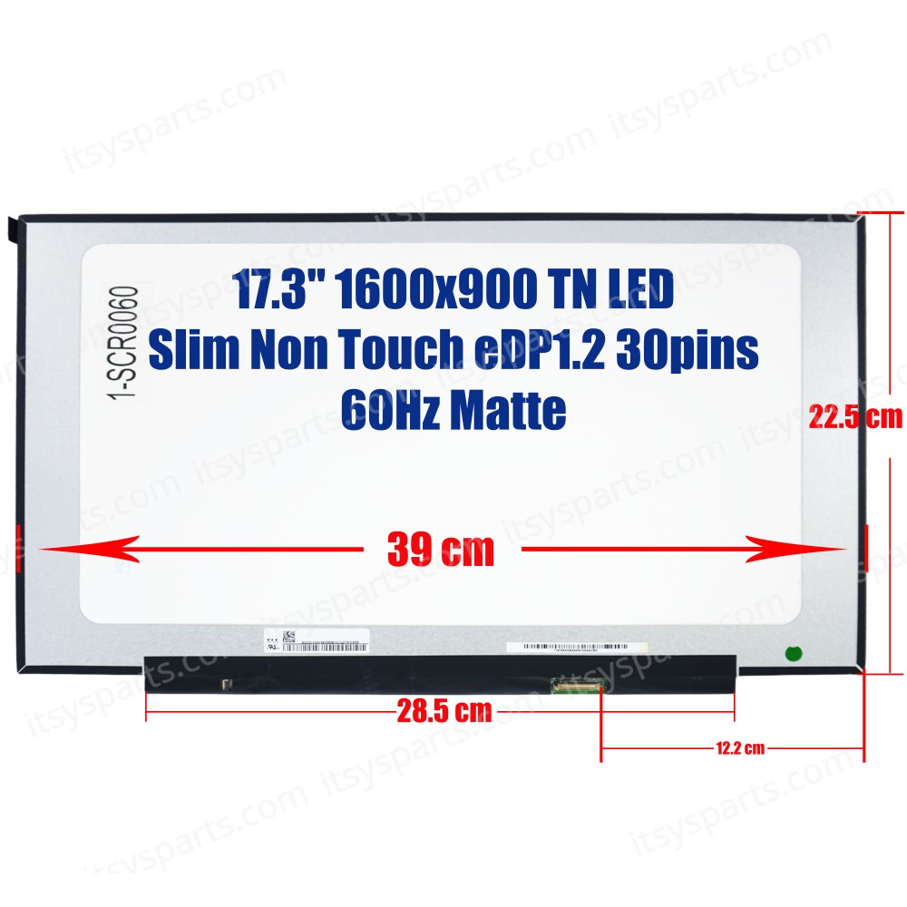 Laptop Screen monitor for Lenovo IdeaPad 3 17IIL05 81WF004DCF NT173WDM-N23 V8.0 17.3'' 1600x900 HD+ TN LED 60% NTSC eDP1.2 30pins 60Hz Matte ( SKU.1-SCR0060 )