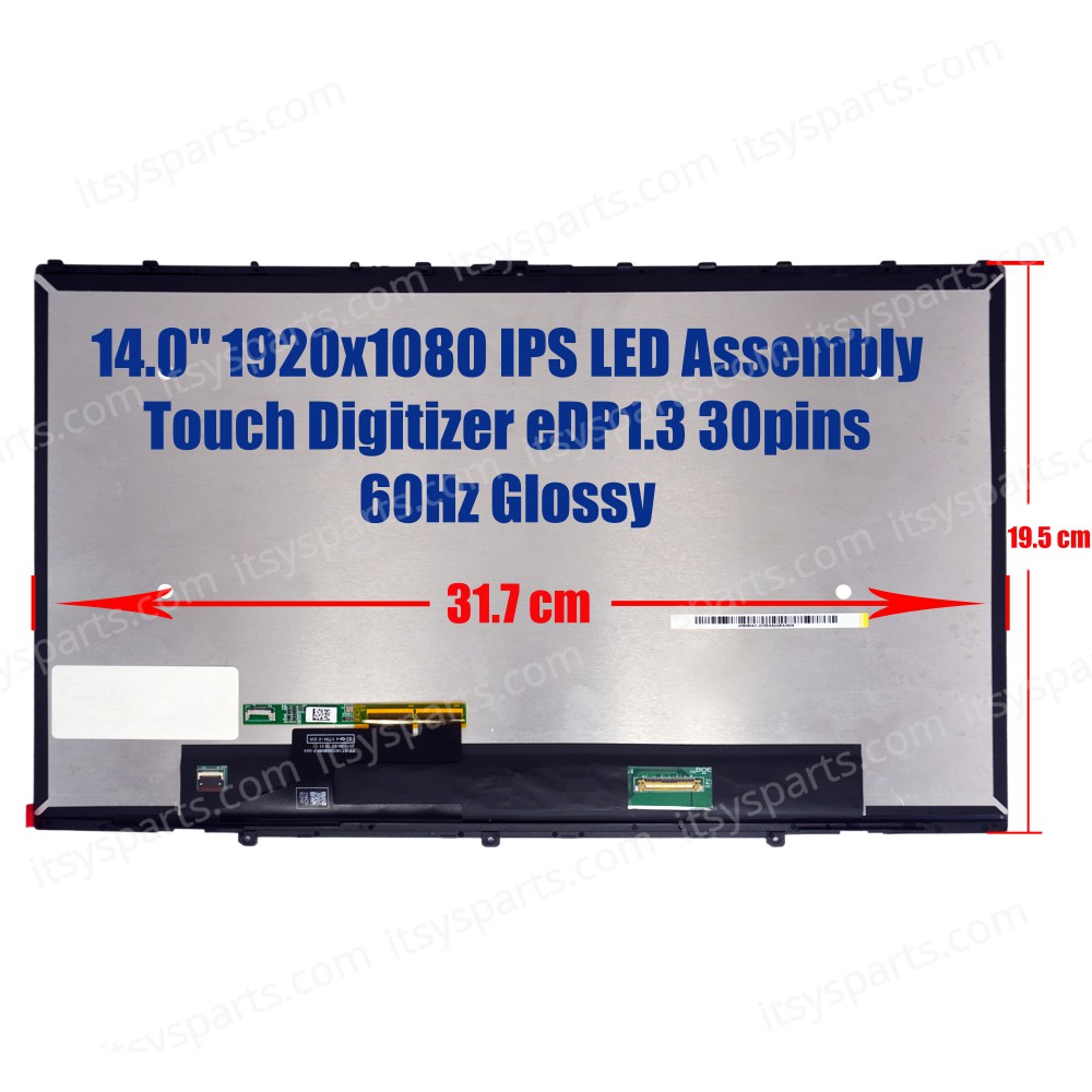 Laptop Screen monitor for Lenovo Yoga C740-14 C740-14IML 81TC 5D10S39587 NV140FHM-N63 V8.1 Assembly Touch Digitizer 14.0'' 1920x1080 FHD IPS LED eDP1.3 30pins 60Hz Glossy ( SKU.1-SCR0628 )