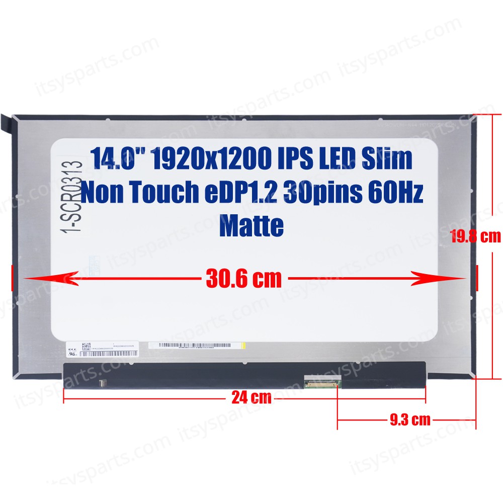 Laptop Screen monitor for N140JCA-ELK REV. C2 AA140JCA001 14.0'' 1920x1200 WUXGA IPS LED Slim Non Touch 45% NTSC eDP1.2 30pins 60Hz Matte ( SKU.1-SCR0313 )