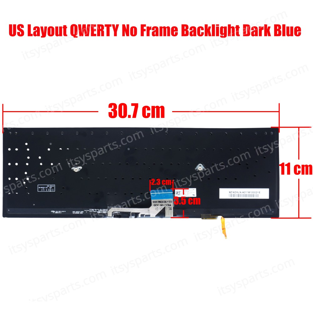 Keyboard - Laptop Keyboard for Asus Zenbook UX580 UX580U UX580GD 0KNB0-4629FS00 AEBKH%02010 9Z.NDXBQ.B0P NSK-WKBBQ 0KNB0-4628UI00 AEBKHR01010 US Backlight Dark Blue ( Ref.40646USBL )