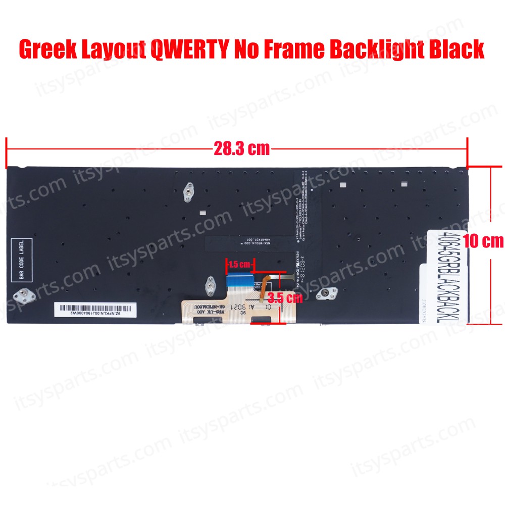 Greek Laptop Keyboard for Asus ZenBook 14 UX433 UX433FA UX433FAC UX433FN UX433FL UX434 UX434F UX434FA UX434FAC UX434FL UX434FLC 90NB0MP1-R31GR0 90NB0JQ1-R32GR0 GR No Frame Backlight Black ( SKU.40645GRBLACKBACKL )