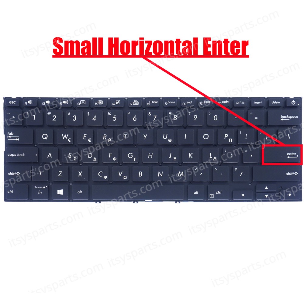Greek Laptop Keyboard for Asus ZenBook 14 UX433 UX433FA UX433FAC UX433FN UX433FL UX434 UX434F UX434FA UX434FAC UX434FL UX434FLC 90NB0MP1-R31GR0 90NB0JQ1-R32GR0 GR No Frame Backlight Black ( SKU.40645GRBLACKBACKL )
