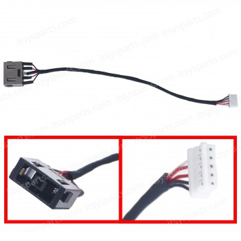 DC Power Jack Socket for Lenovo Thinkpad X240 X250 00HT429 00HT430 00HT431 00HT432 04X5357 04X5358 04Y1680 04Y1681 DC30100L800 with cable 13.2cm 5pins Square Slim Tip ( Ref.31005 )