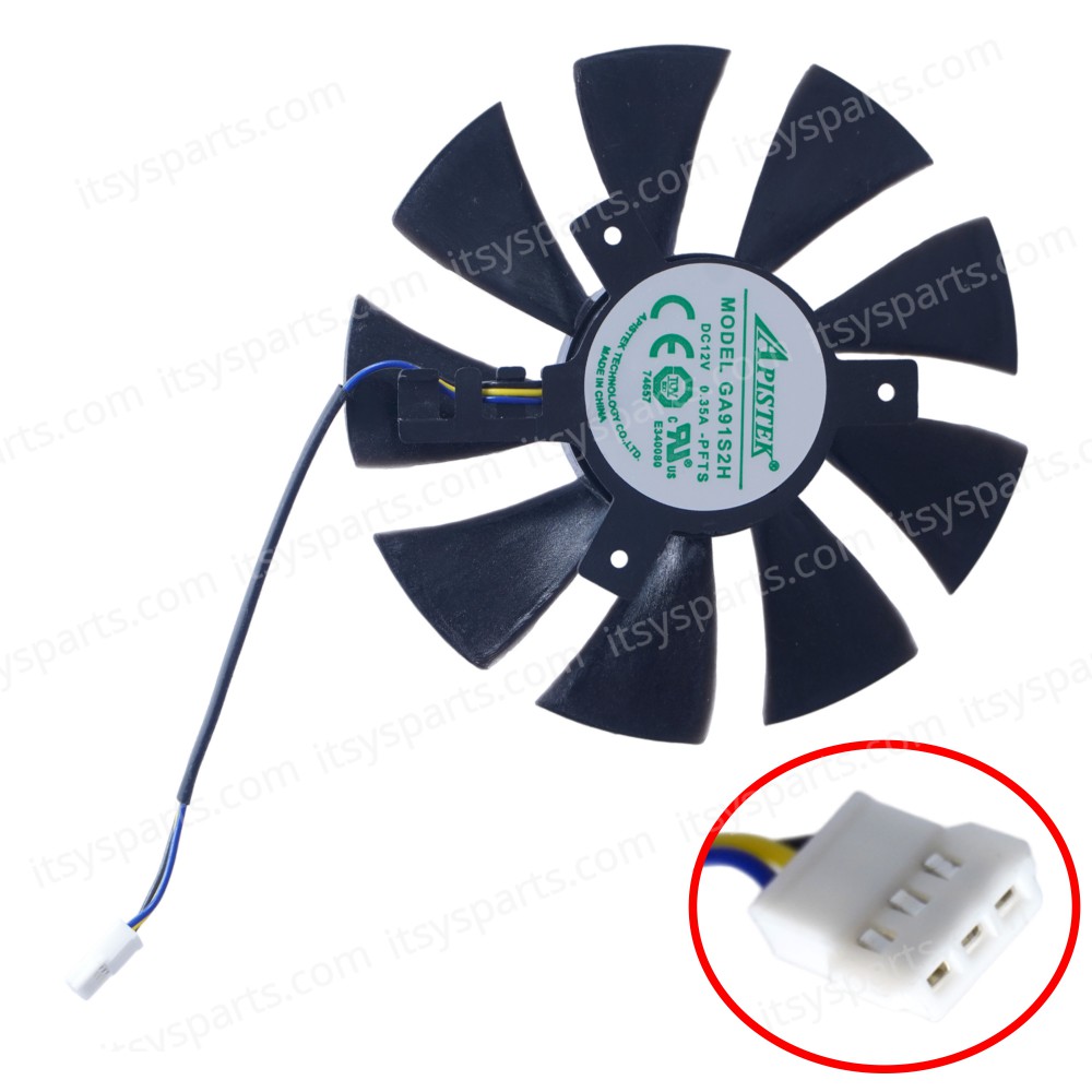 Laptop Fan - GPU Cooling Fan for Zotac GeForce GTX 1060 GTX 1070 Mini GA91S2H GA91S2H-PFTS GA91S2U-PFTA 12V 0.35A 85MM 40MM Graphic Card 3 Pins ( Code 81200 )