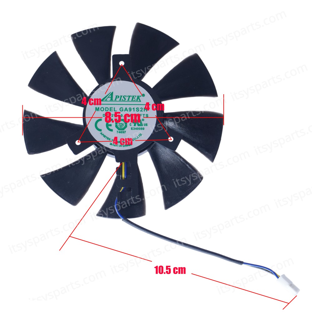 Laptop Fan - GPU Cooling Fan for Zotac GeForce GTX 1060 GTX 1070 Mini GA91S2H GA91S2H-PFTS GA91S2U-PFTA 12V 0.35A 85MM 40MM Graphic Card 3 Pins ( Code 81200 )