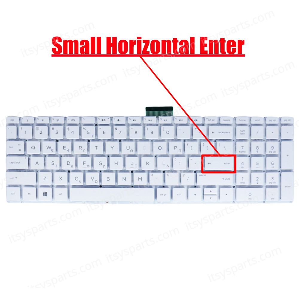 Greek Laptop Keyboard for HP 15-bw016nv - Product Number : 2KF61EA 920760-151 V162602FS1 PK132045C00 GR White No Frame ( Code 40478GRWHITENOFRAME )