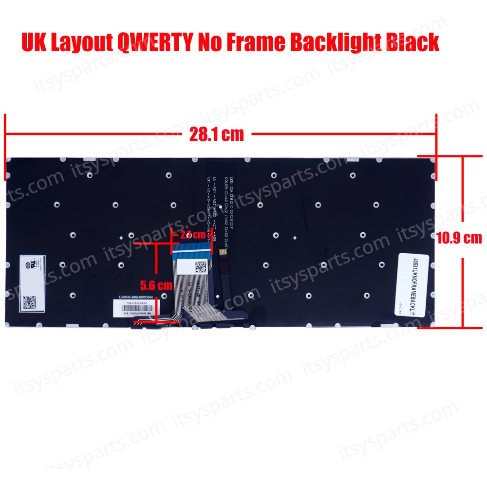 Keyboard - Laptop Keyboard for Lenovo Ideapad 310S-14AST 310S-14IKB 310S-14IKB 310S-14ISK 510S-14IKB 510S-14ISK SN20K82277 SN20K82153 PK131JG3B10 UK No Frame Backlight Black ( Ref.40531UKNOFRAMEBACKLIT )