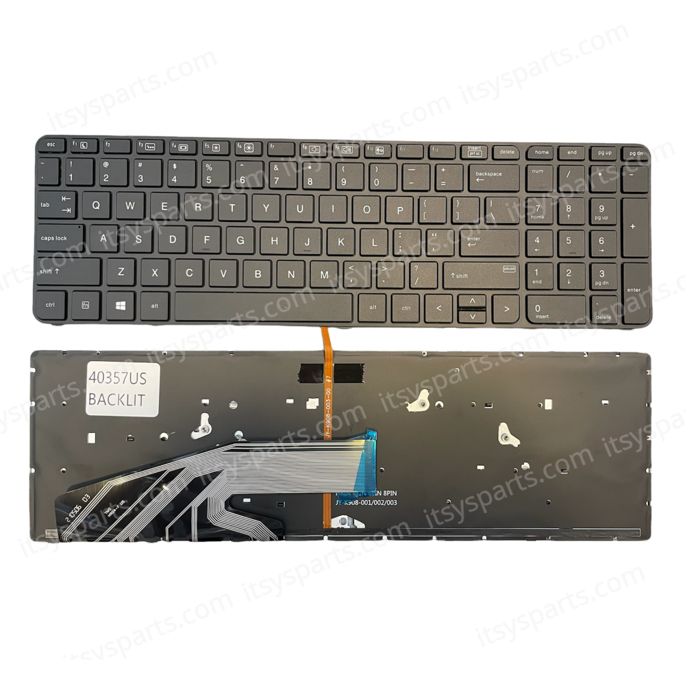 Keyboard - Laptop Keyboard for HP ProBook 650 G3 - Product number : X6U19AV 841145-131 841145-031 841145-031 841145-032 841145-041 US Backlight ( Code 40357USBACKLIT )
