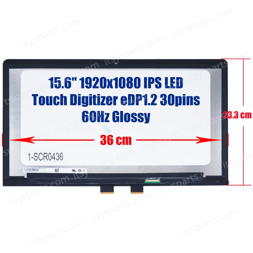 Laptop Screen - Screen monitor for Asus VivoBook Flip 15 TP510 TP510U TP510UQ TP510UQ-IH74T B156HAN02.3 90NB0GB0-R20010 Touch Digitizer 15.6'' 1920x1080 FHD IPS LED eDP 30pins 60Hz Glossy ( Ref.1-SCR0436 )