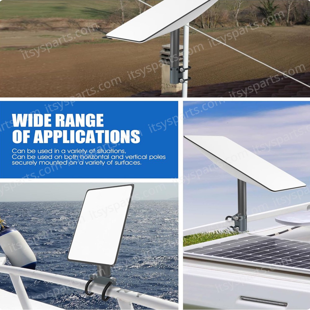 Mounting Kit - Steel RV Pole Mount Compatible for Starlink V2 Adjustable Outdoor Antenna Mounting Kit Starlink Accessories with Pipe Adapter for Roof/Yacht/Camper ( Ref. 1-PER0015 )