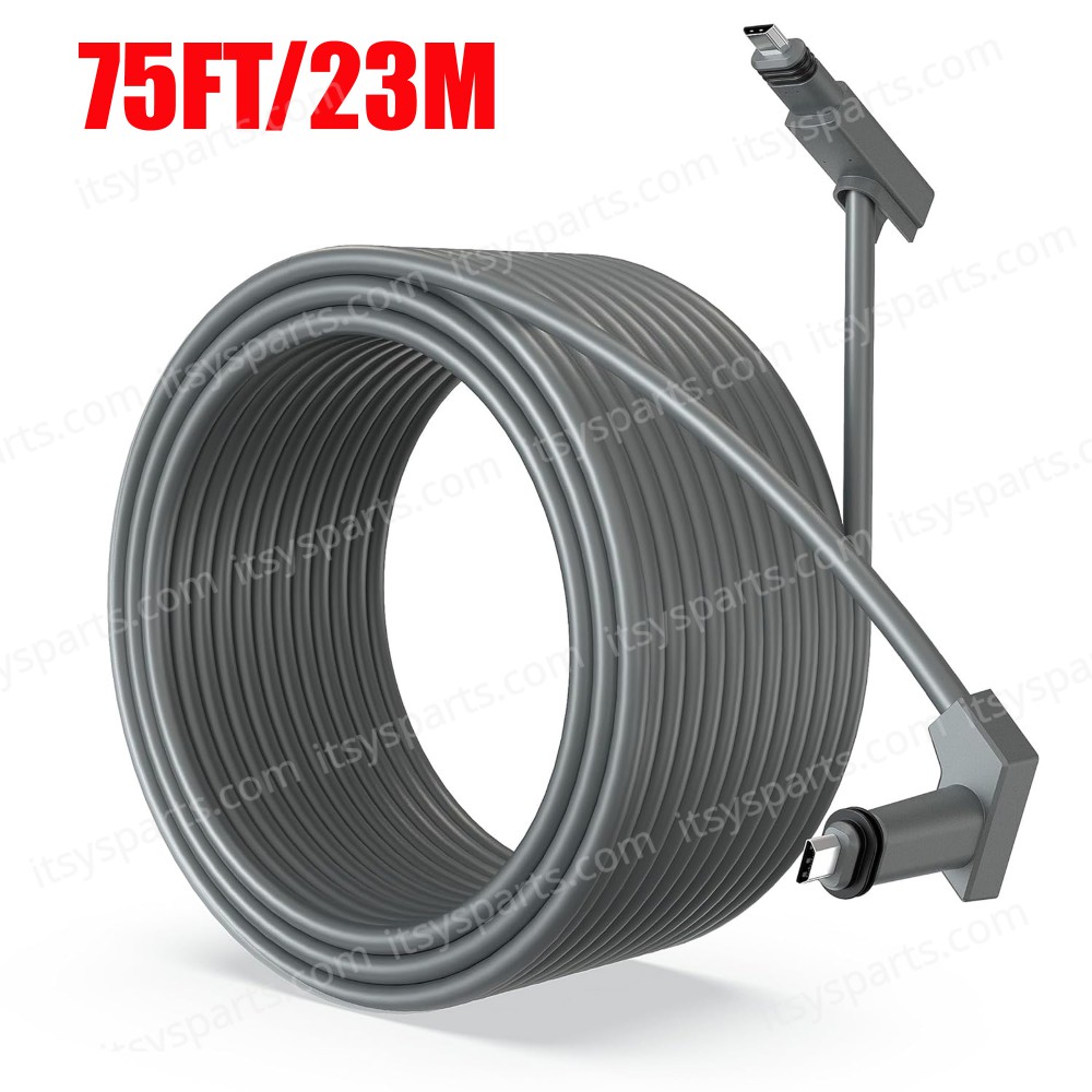 Replacement Cable For Starlink Rectangular Satellite V2 Starlink Cable Extension With End Caps Starlink Accessories Waterproof Gray 75FT/23M 26AWG Wire ( Ref. 1-PER0016 )