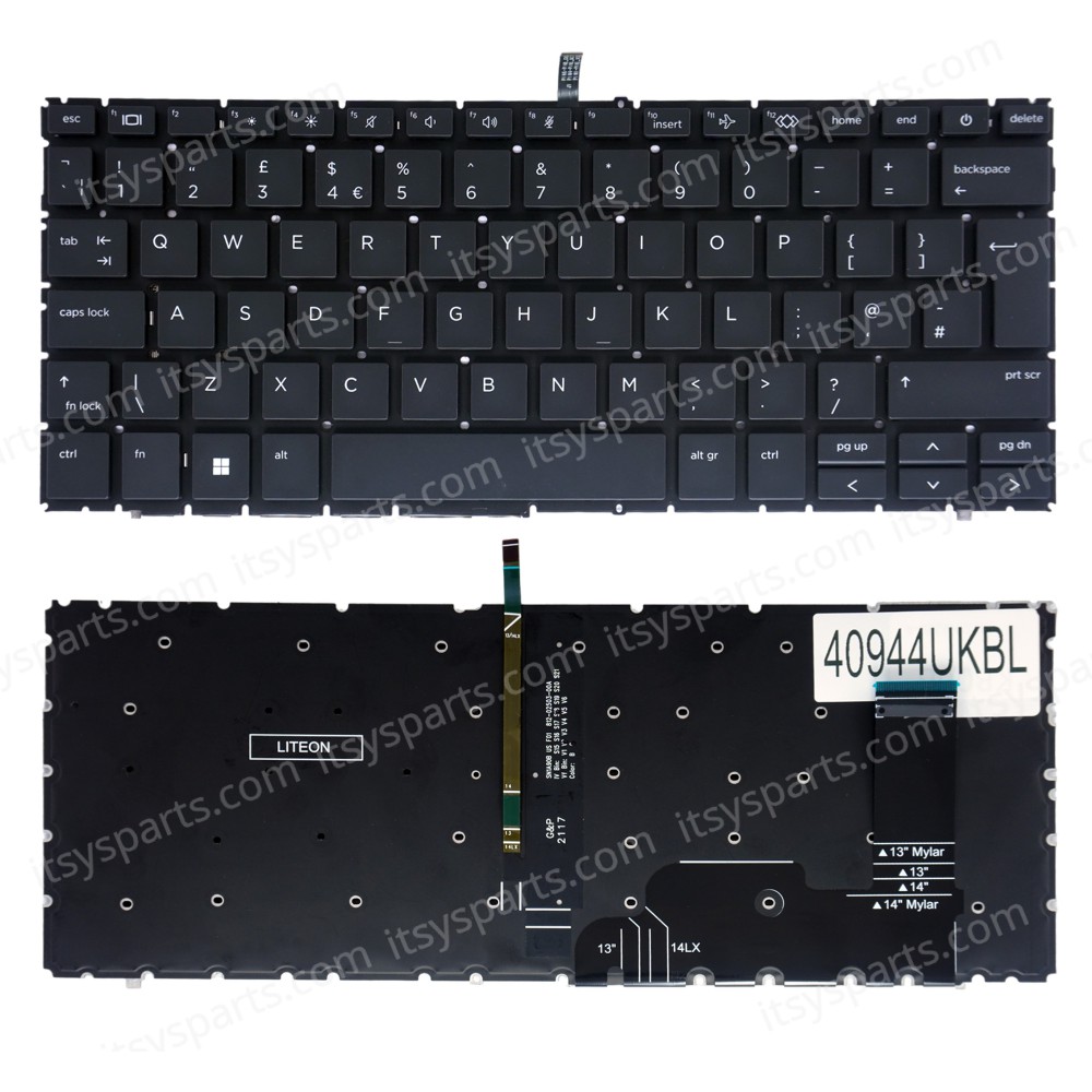 Keyboard - Laptop Keyboard for HP Elitebook 840 G9 845 G9 840 G10 TCBBK100DC 6070B1957703 BCA8X100DCN N09059-001 N14786-001 N45442-001 UK No Frame Backlight Black ( Ref.40944UKBL )