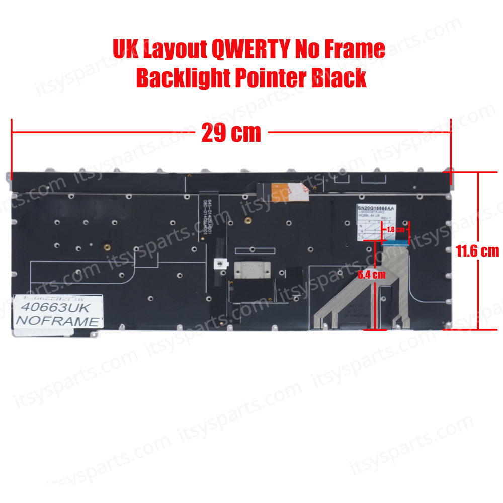 Keyboard - Laptop Keyboard for Lenovo ThinkPad X1 Carbon 3rd Gen 20BS 20BT 01YQ389 SN20G18565 00HN949 MQ5-84GR MQ8-84US UK No Frame Backlight Pointer Black ( Ref.40663UKNOFRAME )