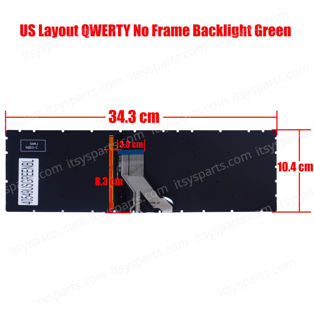 Keyboard - Laptop Keyboard for HP Pavilion Gaming 17-CD 17T-CD000 17-CD0010NR 17-CD0085CL 17-CD0000TX 17-CD1007NV L58645-001 US No Frame Backlight Green ( Ref.40549USGREENBL )