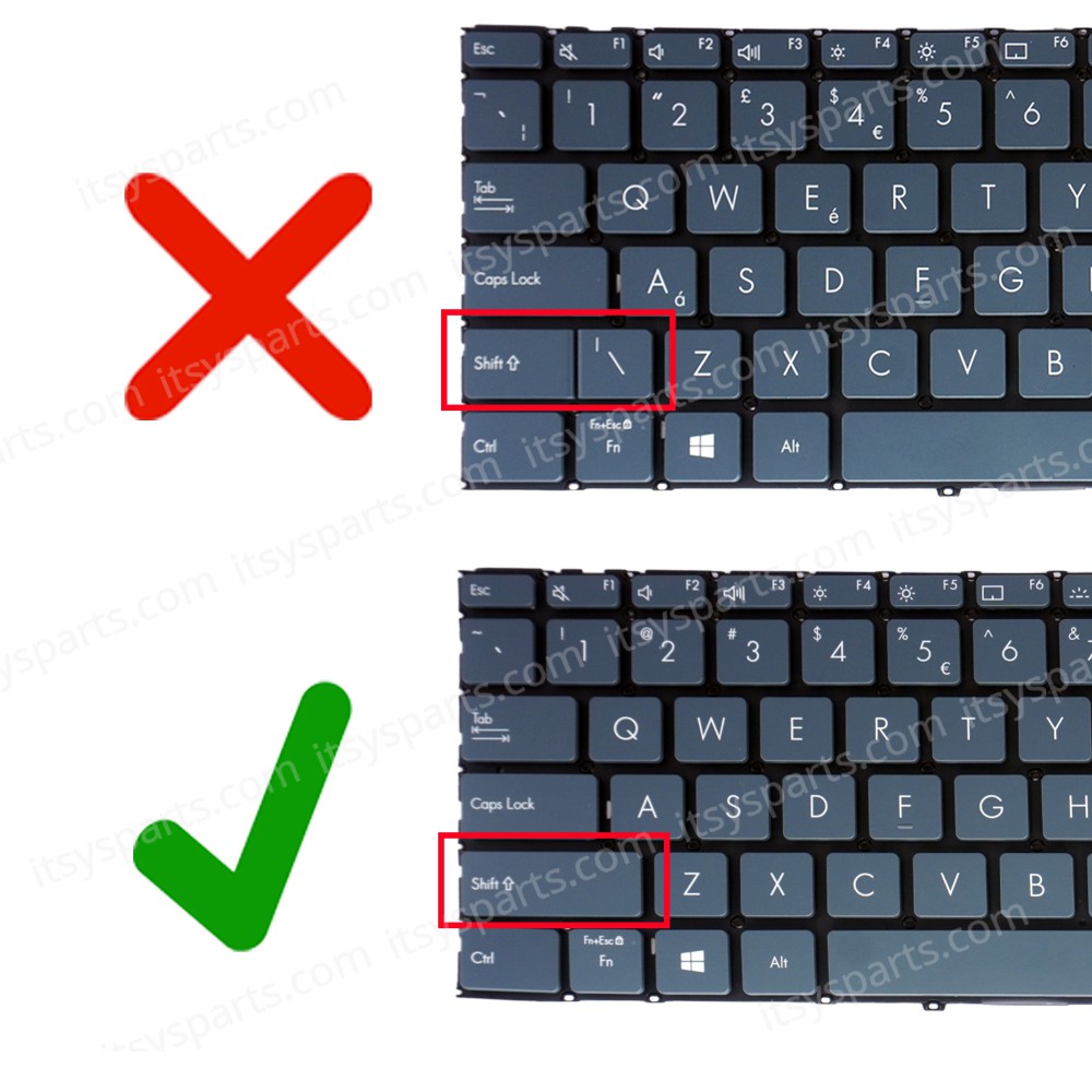 Keyboard - Laptop Keyboard for Asus ZenBook 14 UX425 UX425EA UX425JA UM425 UM425I UM425IA UX425EA-WB503T 90NB0QX0-R30GE0 SN3591BL US No Frame Backlight Grey ( Ref.No.40963USBL )