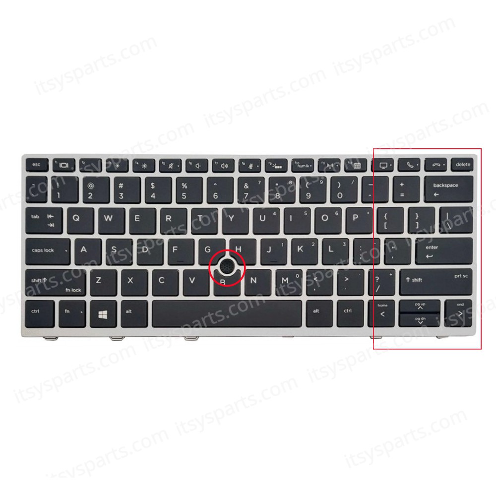 Keyboard - Laptop Keyboard for HP EliteBook 735 G5 735 G6 830 G5 836 G5 830 G6 730 G6 730 G5 L13697-001 L13698-001 L14378-001 US Silver Frame Pointer Black ( Code 40970USSILPOINTER )