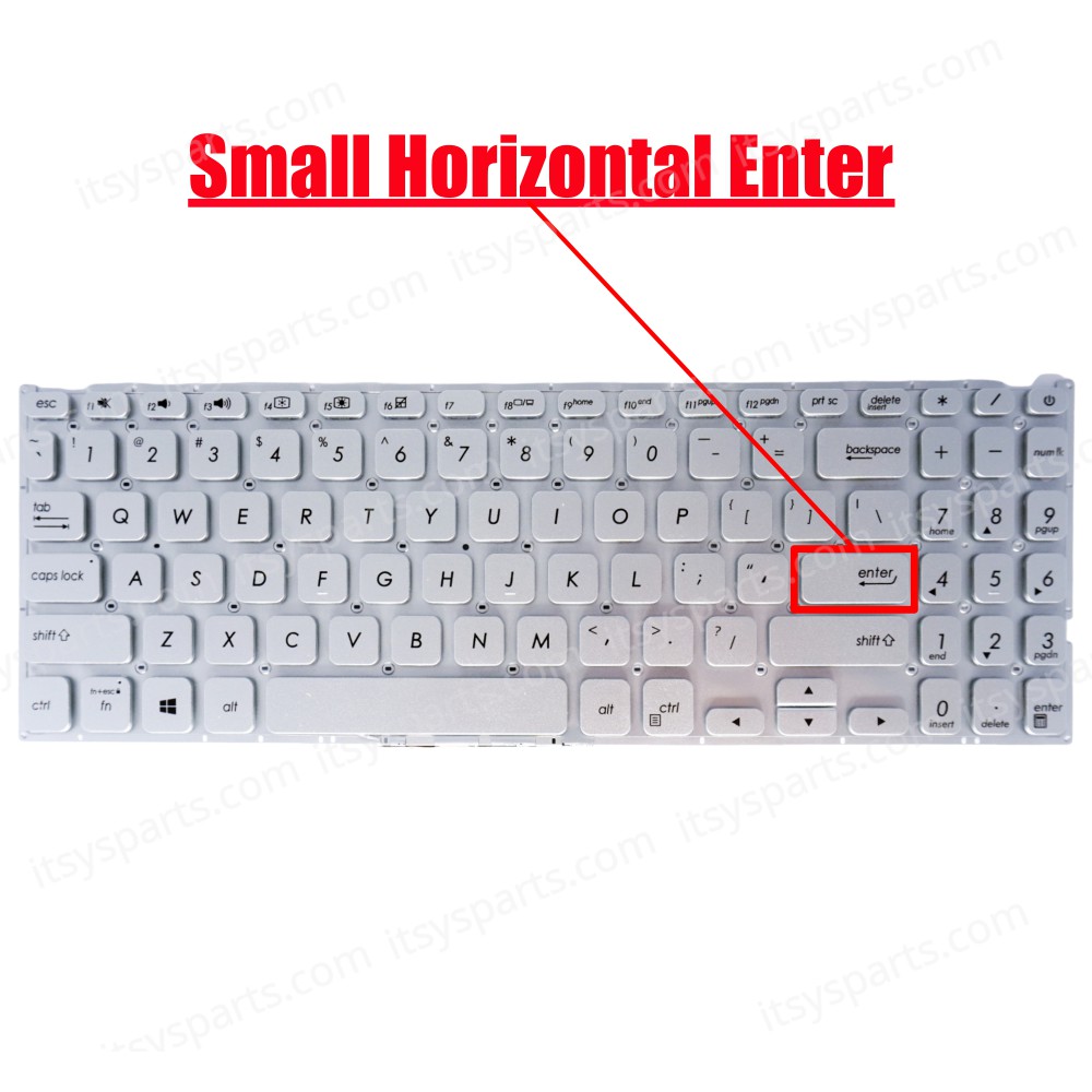 Keyboard - Laptop Keyboard for Asus Vivobook 15 X512 X512D X512DA X512F X512FA X512U X512UA X512UB S512FB Y5200F 90NB0KR2-R32US1 US No Frame Silver ( Ref.No.40713USSIL )