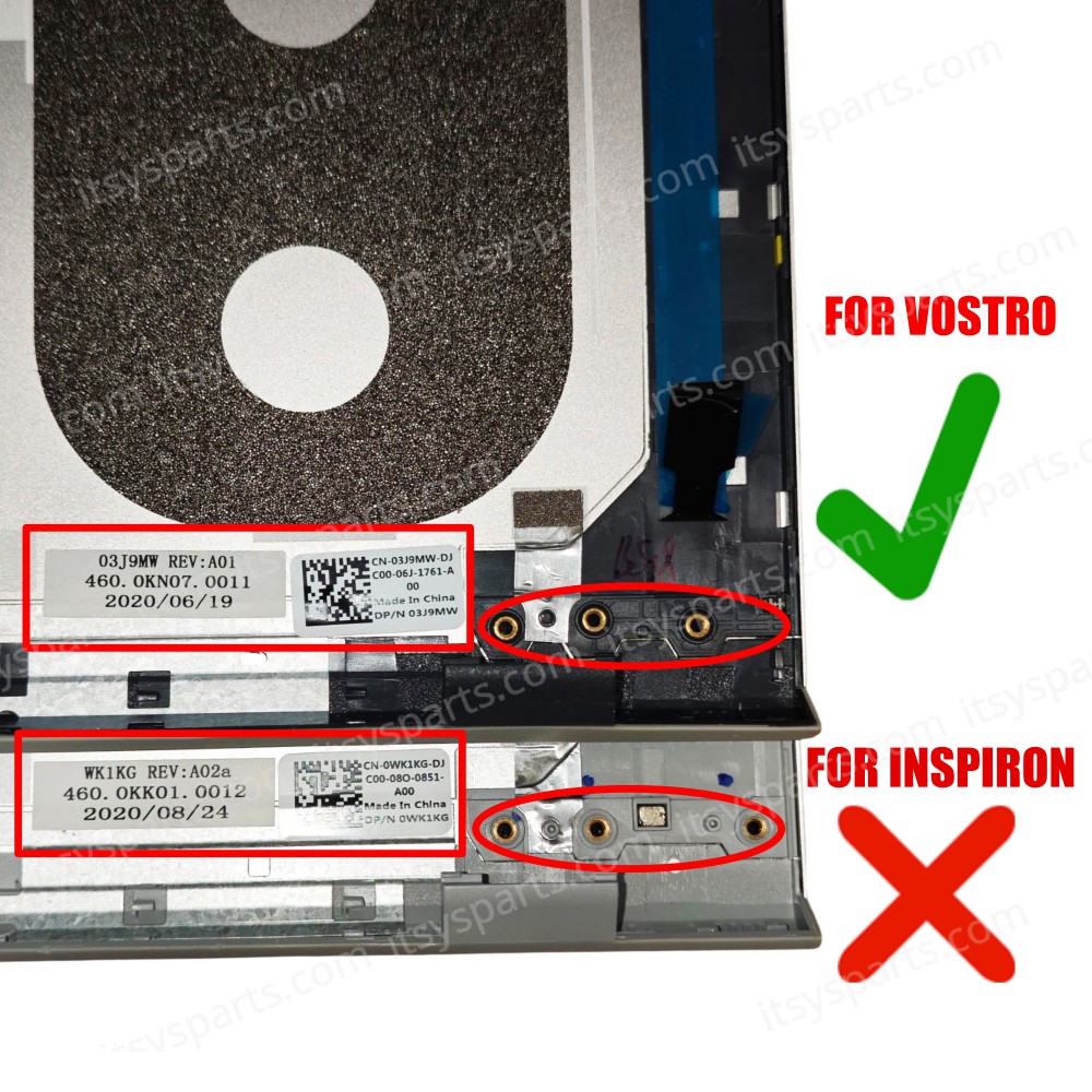 Laptop Cover - Screen Back Cover A for Dell Vostro 14 5401 5402 5405 V5401 V5402 V5405 03J9MW 3J9MW 460.0KN07.0013 460.0KN07.0011 Silver ( SKU.1-COV630 )