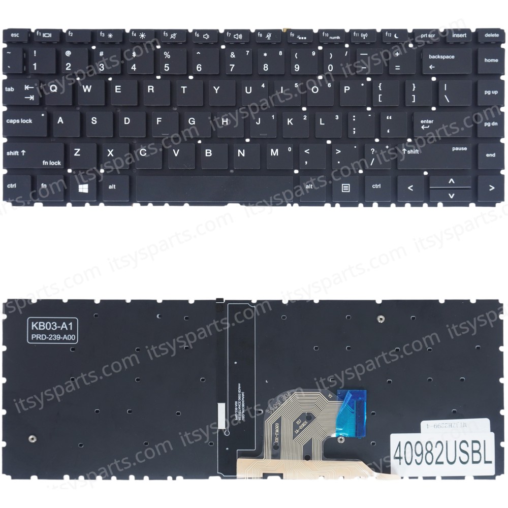 Laptop Keyboard for HP ProBook 445 G6 6UZ26UP 6UZ26UPR 440 G6 7VE21U8R L44588-001 L44589-001 L74245-001 L38138-001 L38139-001 US No Frame Backlight Black ( SKU.40982USBL )