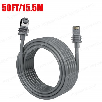 Replacement Cable For Starlink Ethernet Cable Gen 3 Satellite V3 Dish Router Outdoor up to 1200Mbps Waterproof Gray 50FT/15.5M ( SKU.1-PER0019 )