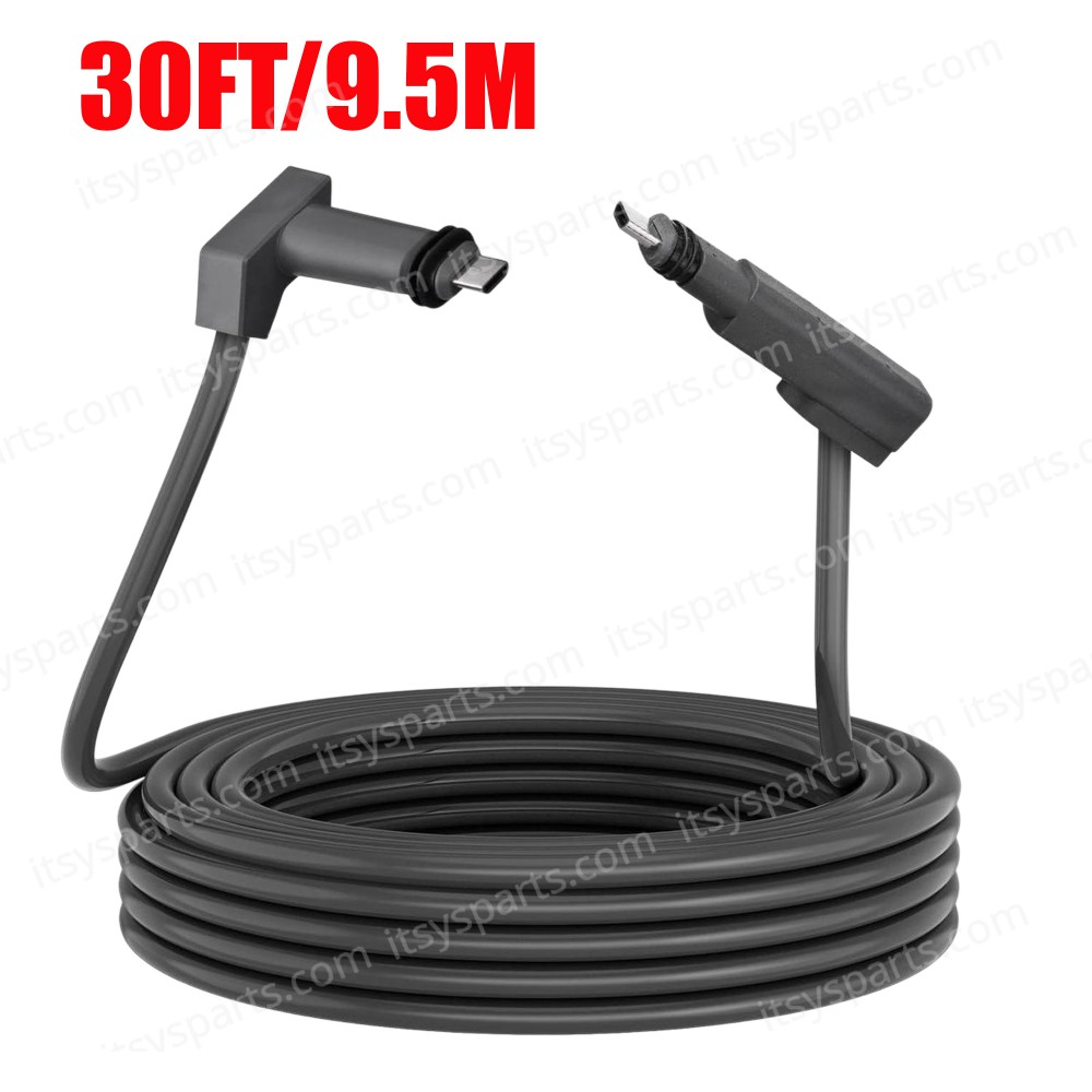 Replacement Cable For Starlink Rectangular Satellite V2 Starlink Cable Extension With End Caps Starlink Accessories Waterproof Gray 30FT/9.5M 26AWG Wire ( SKU.1-PER0024 )