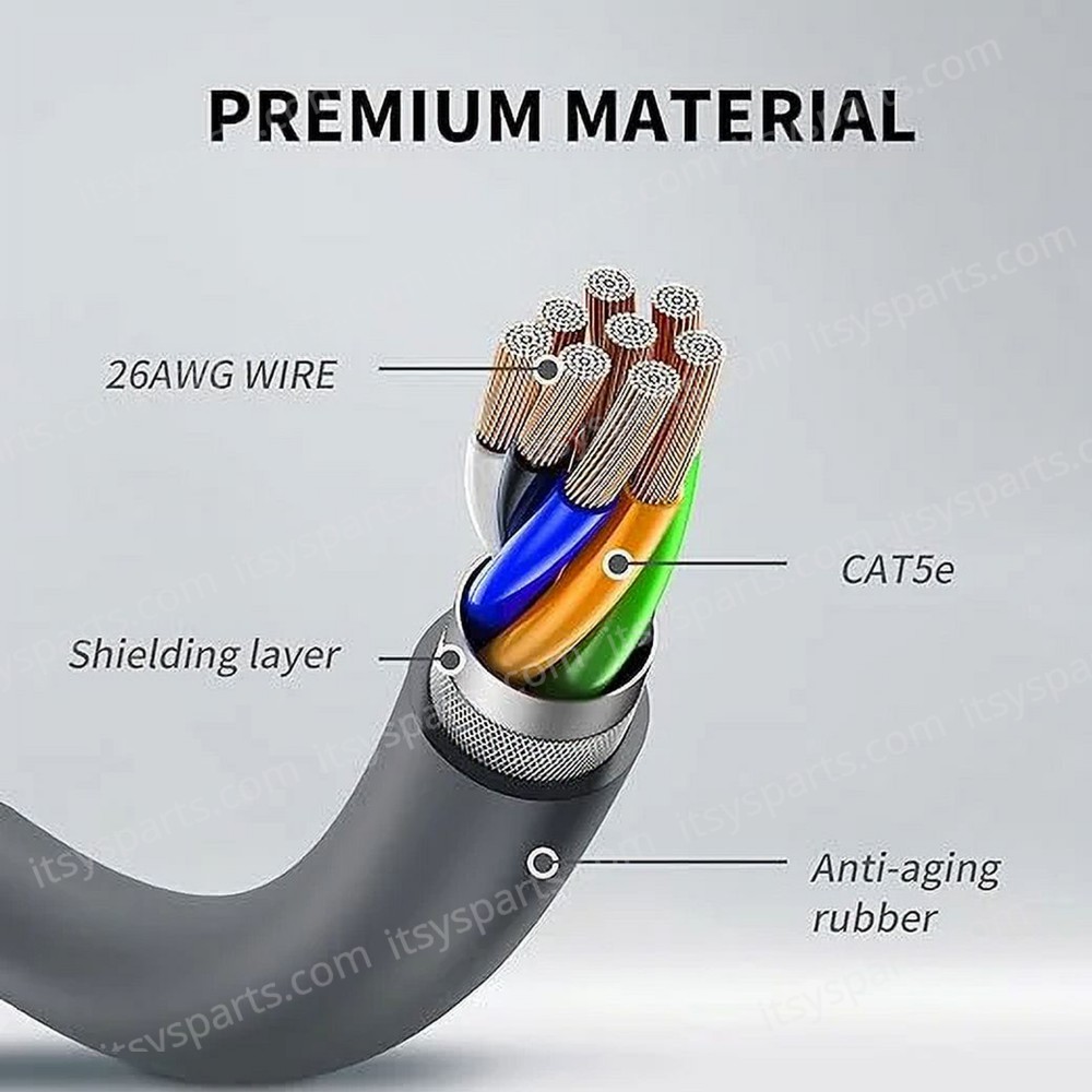 Replacement Cable For Starlink Rectangular Satellite V2 Starlink Cable Extension With End Caps Starlink Accessories Waterproof Gray 30FT/9.5M 26AWG Wire ( SKU.1-PER0024 )
