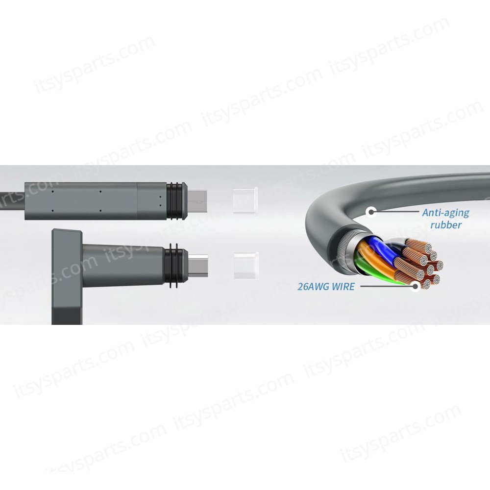 Replacement Cable For Starlink Rectangular Satellite V2 Starlink Cable Extension With End Caps Starlink Accessories Waterproof Gray 30FT/9.5M 26AWG Wire ( SKU.1-PER0024 )