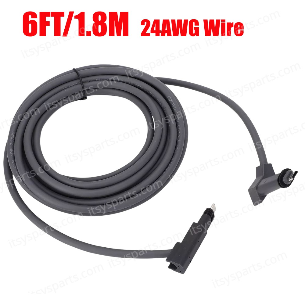 Replacement Cable For Starlink Rectangular Satellite V2 Starlink Cable Extension With End Caps Starlink Accessories Waterproof Gray 6FT/1.8M 24AWG Wire ( SKU.1-PER0031 )