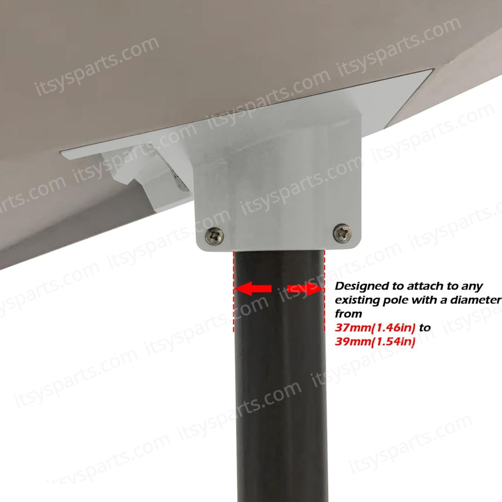 Pole Adapter Mounting Kit Compatible with Starlink Gen 3 V3 Kickstand Dish Tube Adapter White ( SKU.1-PER0033 )