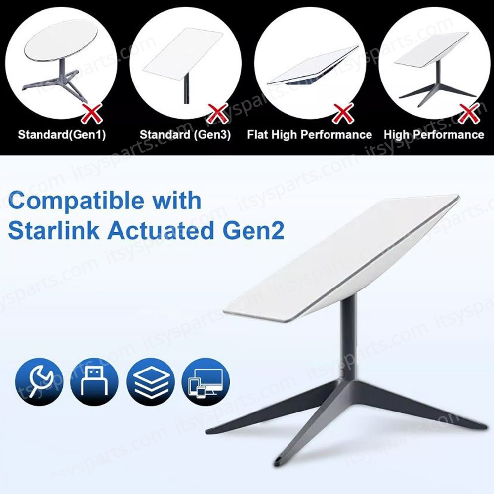 Starlink Ethernet Adapter Satellite Internet V2 for Rectangle Dish Gray ( SKU.1-PER0035 )