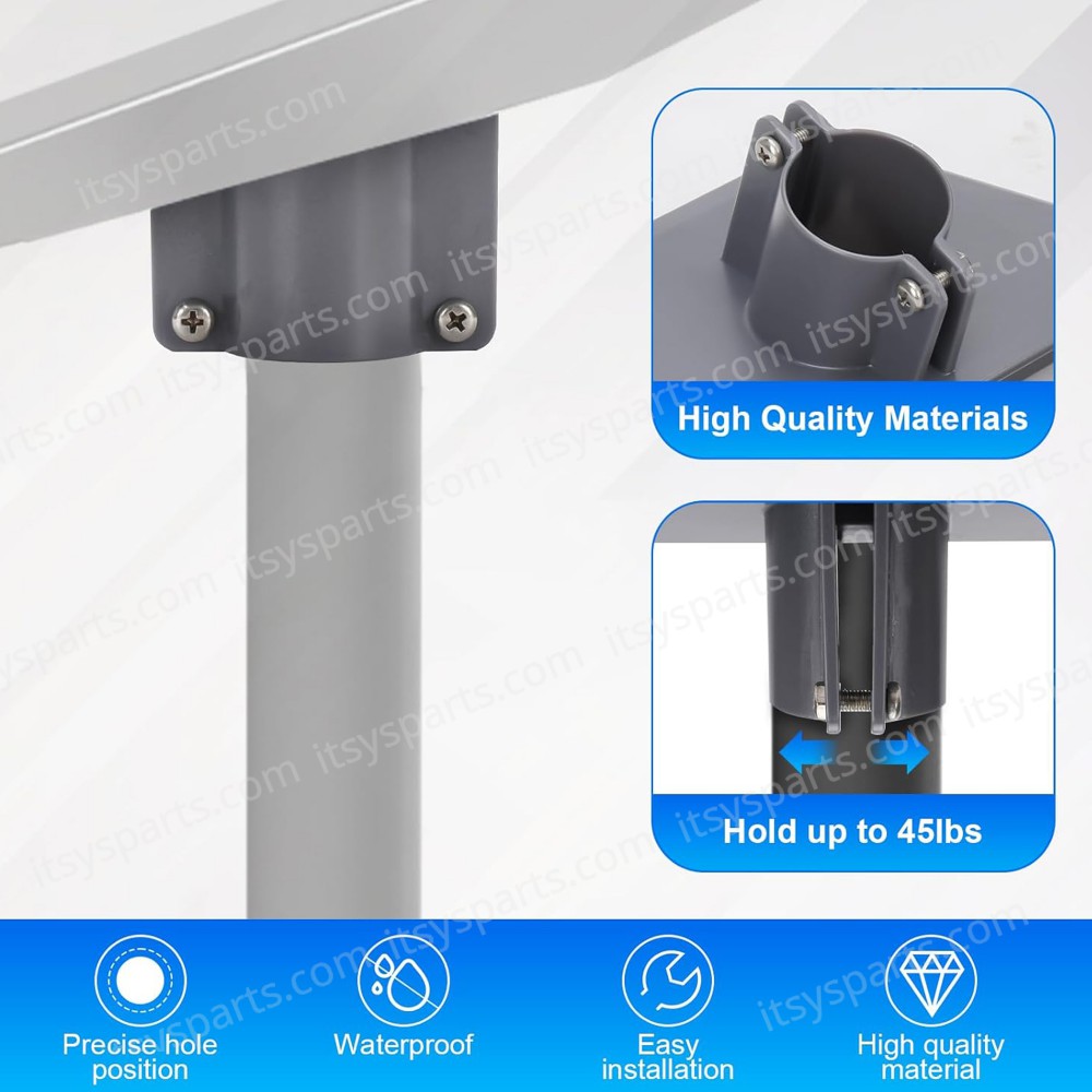 Pole Adapter Mounting Kit Compatible with Starlink Gen 3 V3 Kickstand Dish Tube Adapter Gray ( SKU.1-PER0034 )