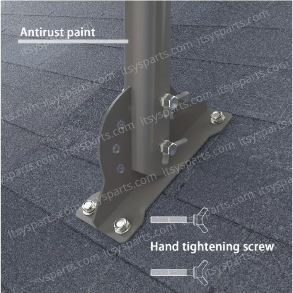 Roof Mount Bracket for GEN 3 Starlink Satellite Signal Adapter with 39mm Diameter Stand-Up Installation Gray ( SKU.1-PER0041 )