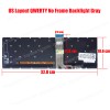 Laptop Keyboard for Lenovo IdeaPad Slim 5-16IRL8 82XF 5-16ABR8 82XG 5-16IAH8 83BG US No Frame Backlight Gray ( SKU.41001USBL )