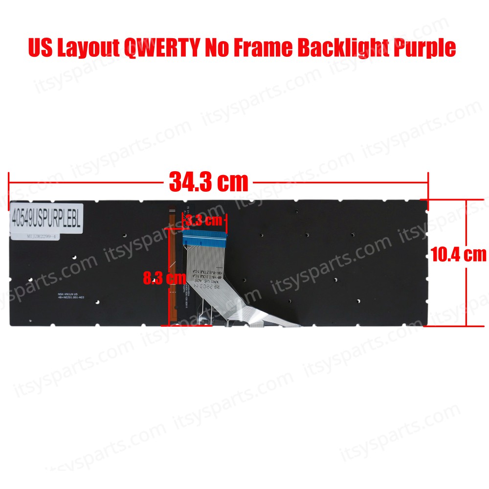 Laptop Keyboard for HP Pavilion Gaming 15-EC 15Z-EC000 L72600-001 L72600-A41 L72600-BB1 L72600-AD1 L72600-261 L72600-061 L72600-071 US No Frame Backlight Purple ( SKU.40549USPURPLEBL )