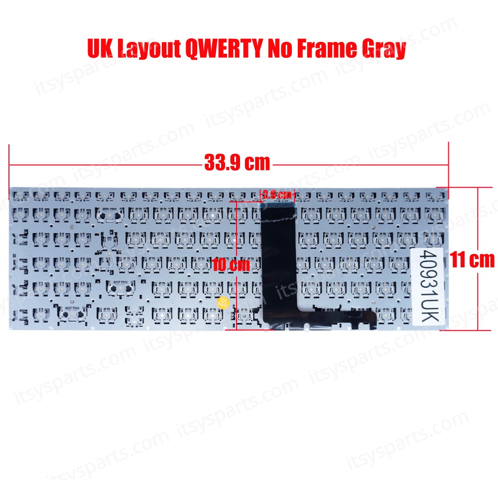 Laptop Keyboard for Lenovo IdeaPad S340-15IWL 81N8 S340-15IML 81NA S340-15API 81NC S340-15IIL 81VW 81WL 5CB0S18759 5CB0S18768 5CB0S18797 UK No Frame Gray ( SKU.40931UK )